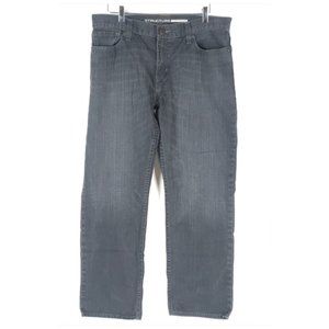 Gray Straight Leg Jeans Men 34 X 30 Structure